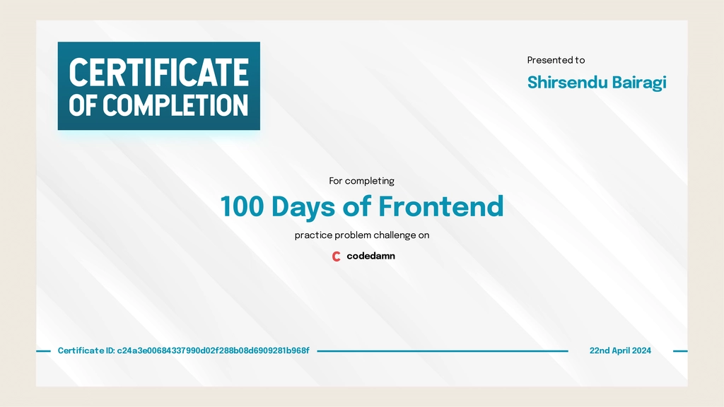 100 Days of Frontend